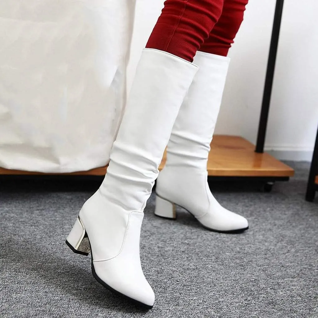 AMDBEL Winter Boots For Women 2023, Women Wide Calf Riding Boots Buckled Straps Knee High Booties Cosplays Pirate Boots