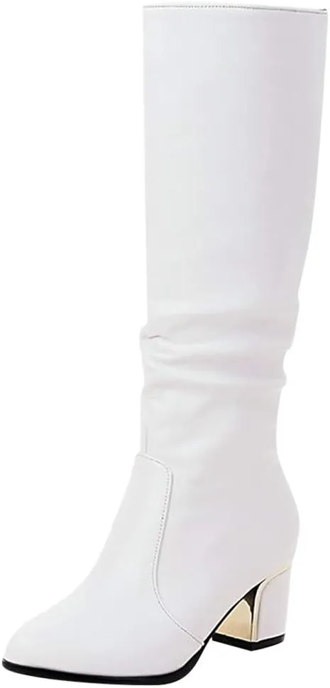 AMDBEL Winter Boots For Women 2023, Women Wide Calf Riding Boots Buckled Straps Knee High Booties Cosplays Pirate Boots
