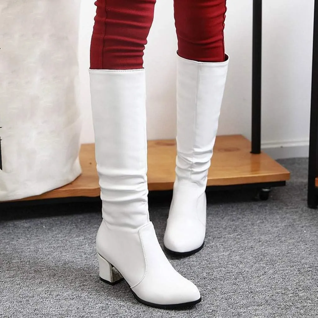 AMDBEL Winter Boots For Women 2023, Women Wide Calf Riding Boots Buckled Straps Knee High Booties Cosplays Pirate Boots