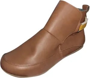 Ankle Booties for Women No Heel Arch Support Ankle Boots Comfy Flat Heel Booties Vintage Leather Damping Shoes