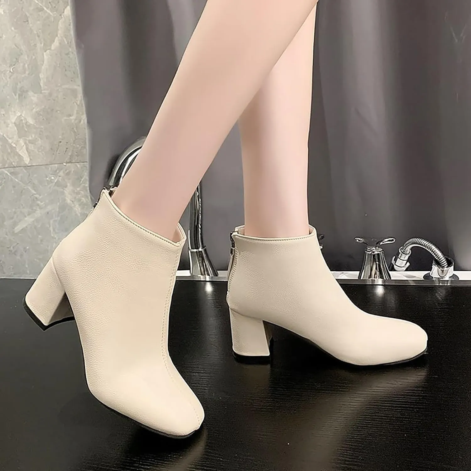 Ankle Boots for Women Cowboy Booties for Women Platform Booties Pointed Boots for Women Black Ankle Boots with Laces Boot for Sprained Ankle Left Foot