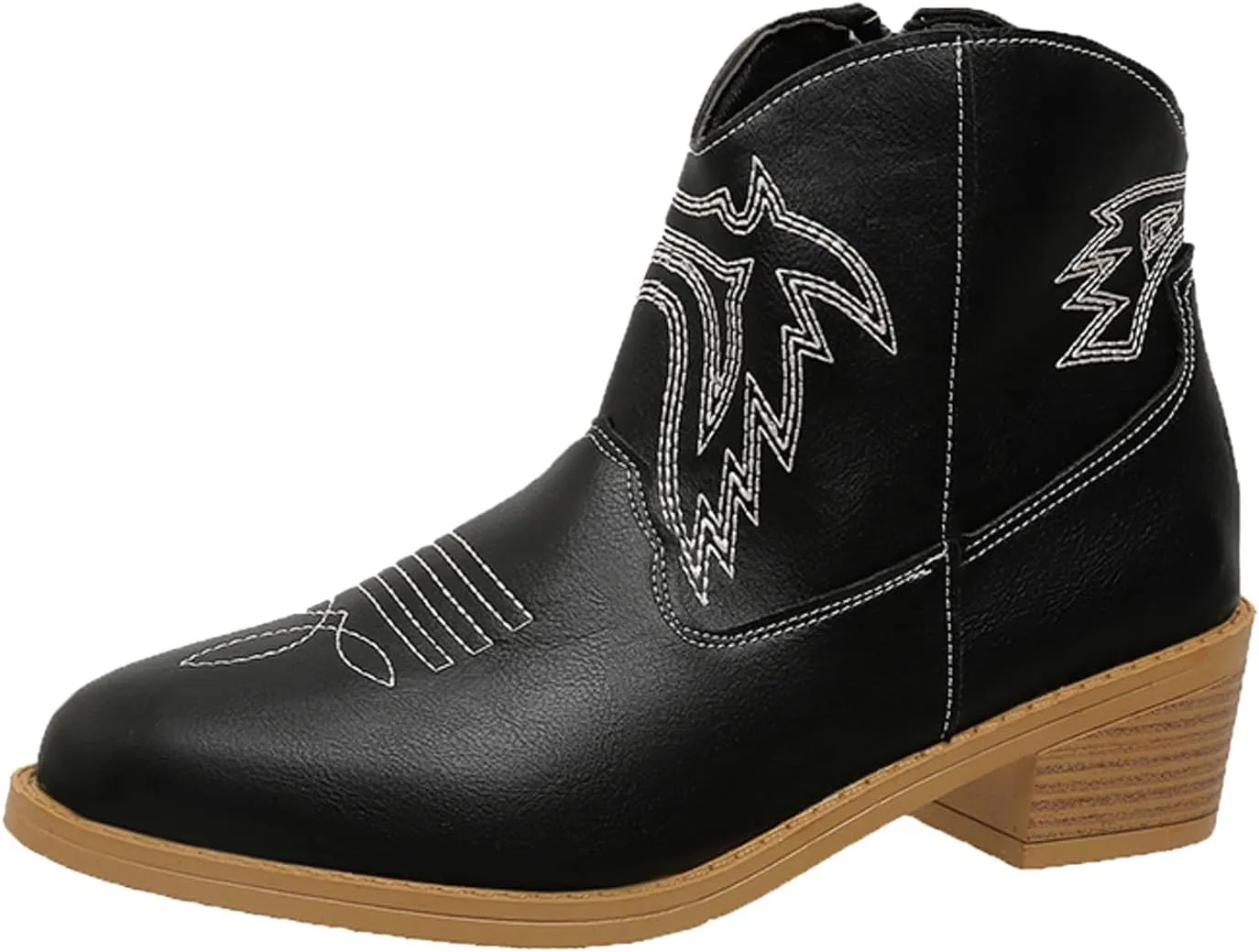 Ankle Boots for Women Dressy Chunky Heel Boots for Women Western Chunky Heel Pointed Toe Slip on Women Cowboy Boots