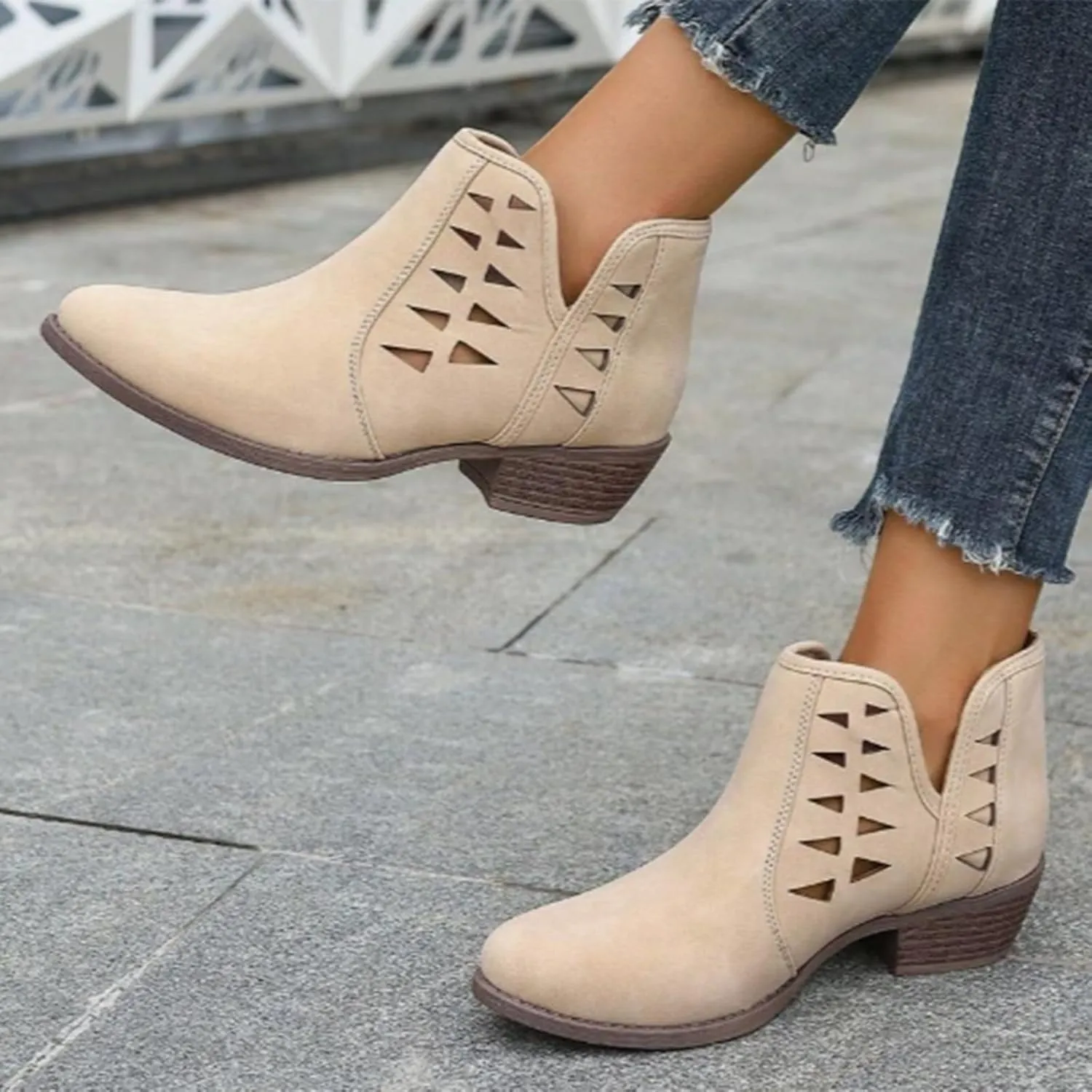 Ankle Boots for Women Fall Boots for Women 2024 Fashion Women Low Ankle Pointed Toe Ankle Ladies Shoes Leisure Dressy