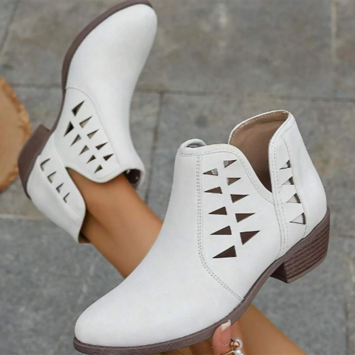 Ankle Boots for Women Fall Boots for Women 2024 Fashion Women Low Ankle Pointed Toe Ankle Ladies Shoes Leisure Dressy