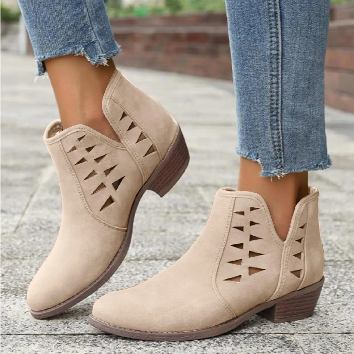 Ankle Boots for Women Fall Boots for Women 2024 Fashion Women Low Ankle Pointed Toe Ankle Ladies Shoes Leisure Dressy