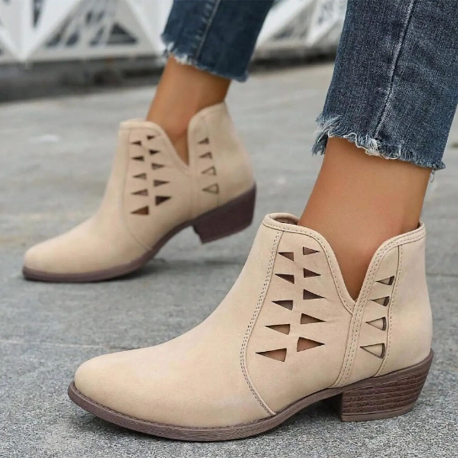Ankle Boots for Women Fall Boots for Women 2024 Fashion Women Low Ankle Pointed Toe Ankle Ladies Shoes Leisure Dressy