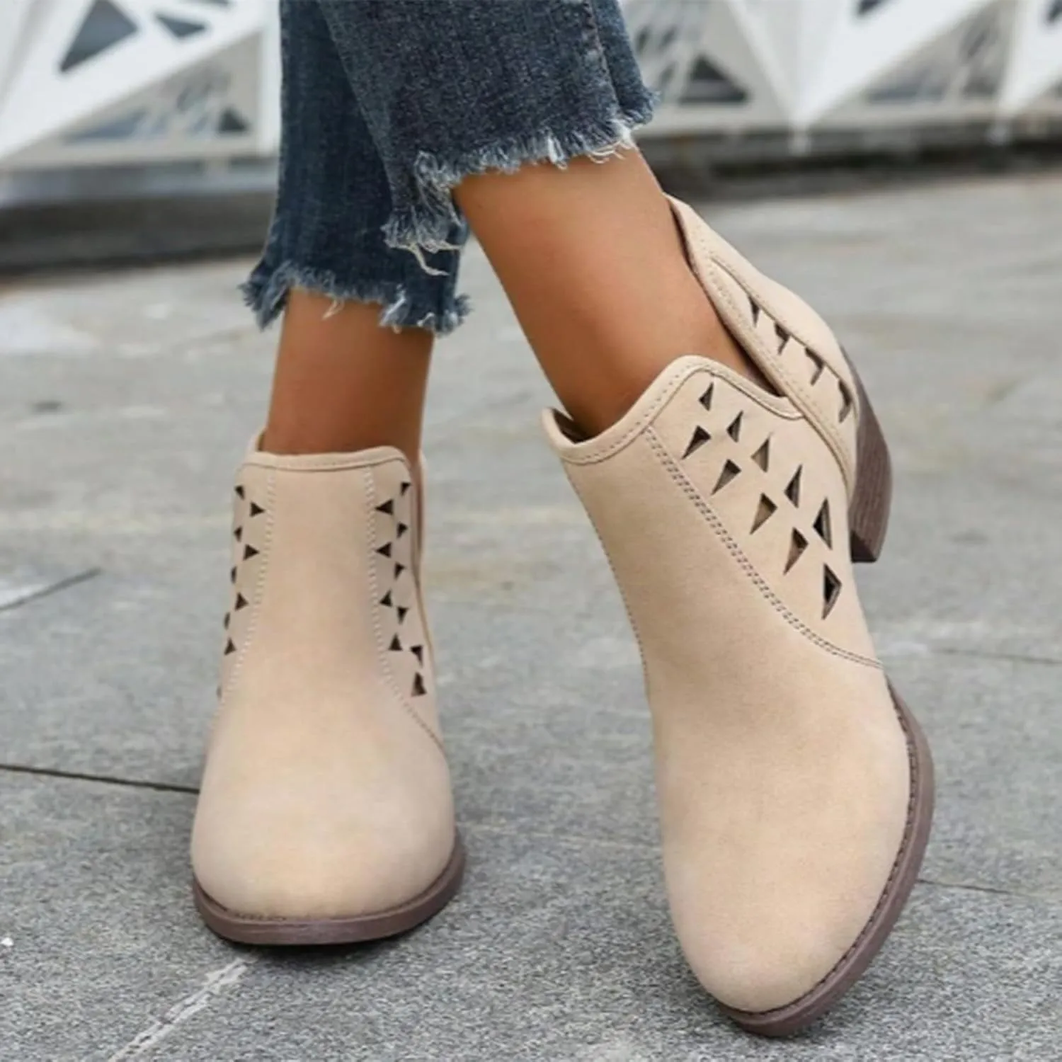 Ankle Boots for Women Fall Boots for Women 2024 Fashion Women Low Ankle Pointed Toe Ankle Ladies Shoes Leisure Dressy