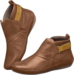Ankle Boots for Women No Heel New Arch Support Boots Side Zipper Vintage Leather Damping Shoes Platform Heel Boots