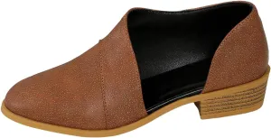 Ankle Boots for Women, Women Fashion Pointed Side Hollowed Out Low Heel Deep Cut Pointed Boots Slip On Low Ankle Boots