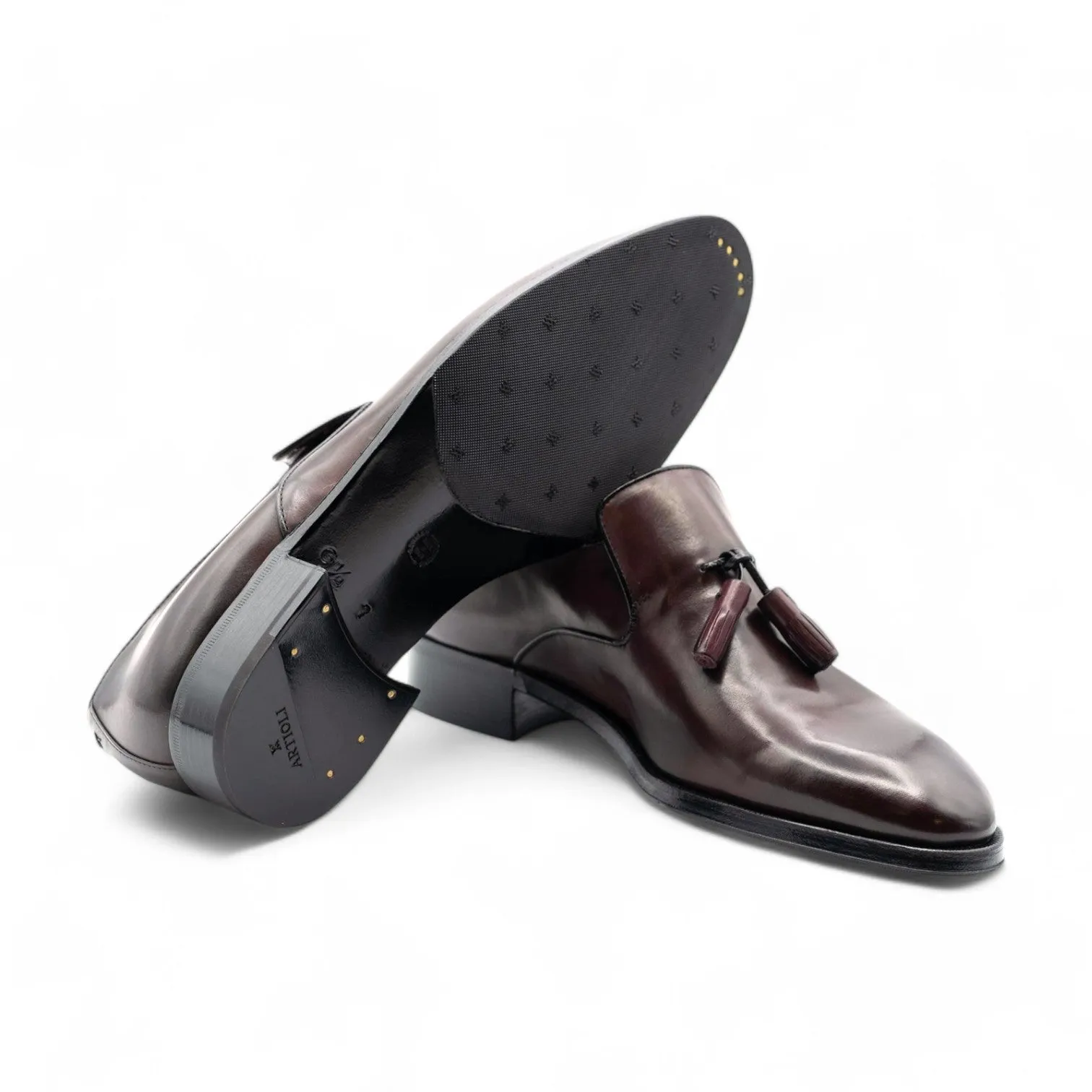Artioli Adelmo Men's Shoes Calf-Skin Leather Classic Tassels Loafers (ART1061)
