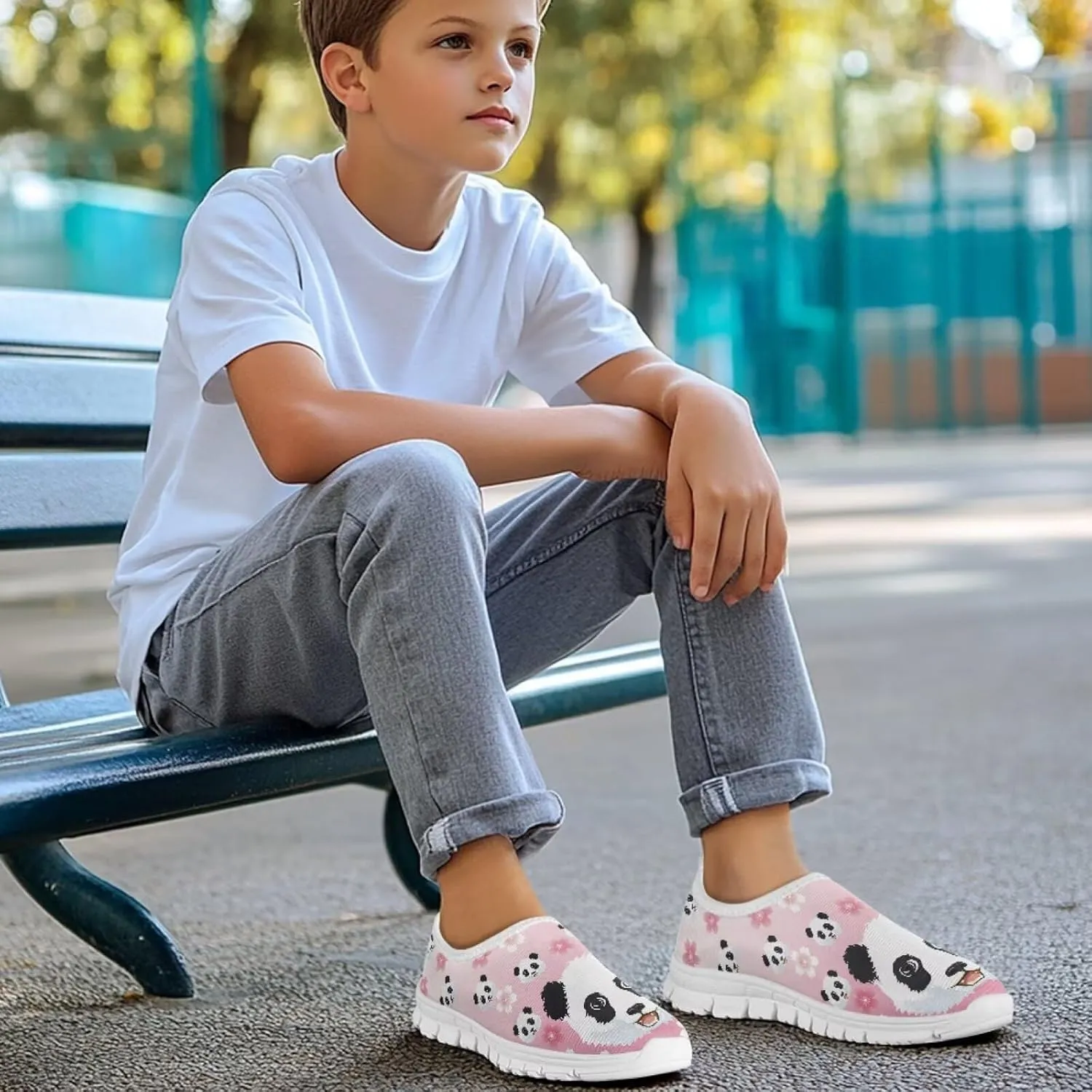 Athletic Footwear Fashionable Sneakers Polyester Fabric Shoes Low-Cut Breathable Casual for Boys and Girls