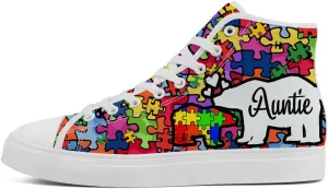 Autism Awareness High Top Shoes for Men Women Puzzle High Top Canvas Sneakers Casual Shoes Gifts for Dad Mom