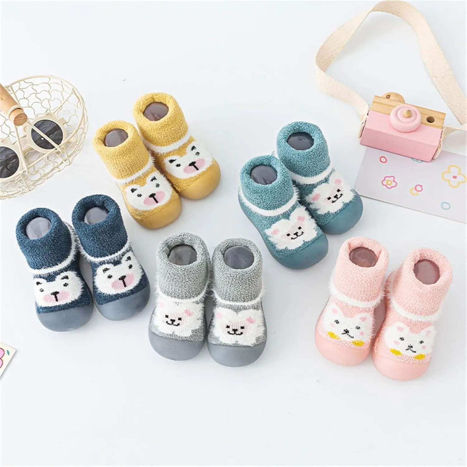 Baby Girl Shoes,Infant Boys Girls Animal Cartoon Socks Shoes Fleece WarmThe Floor Socks Non Slip Prewalker Shoes