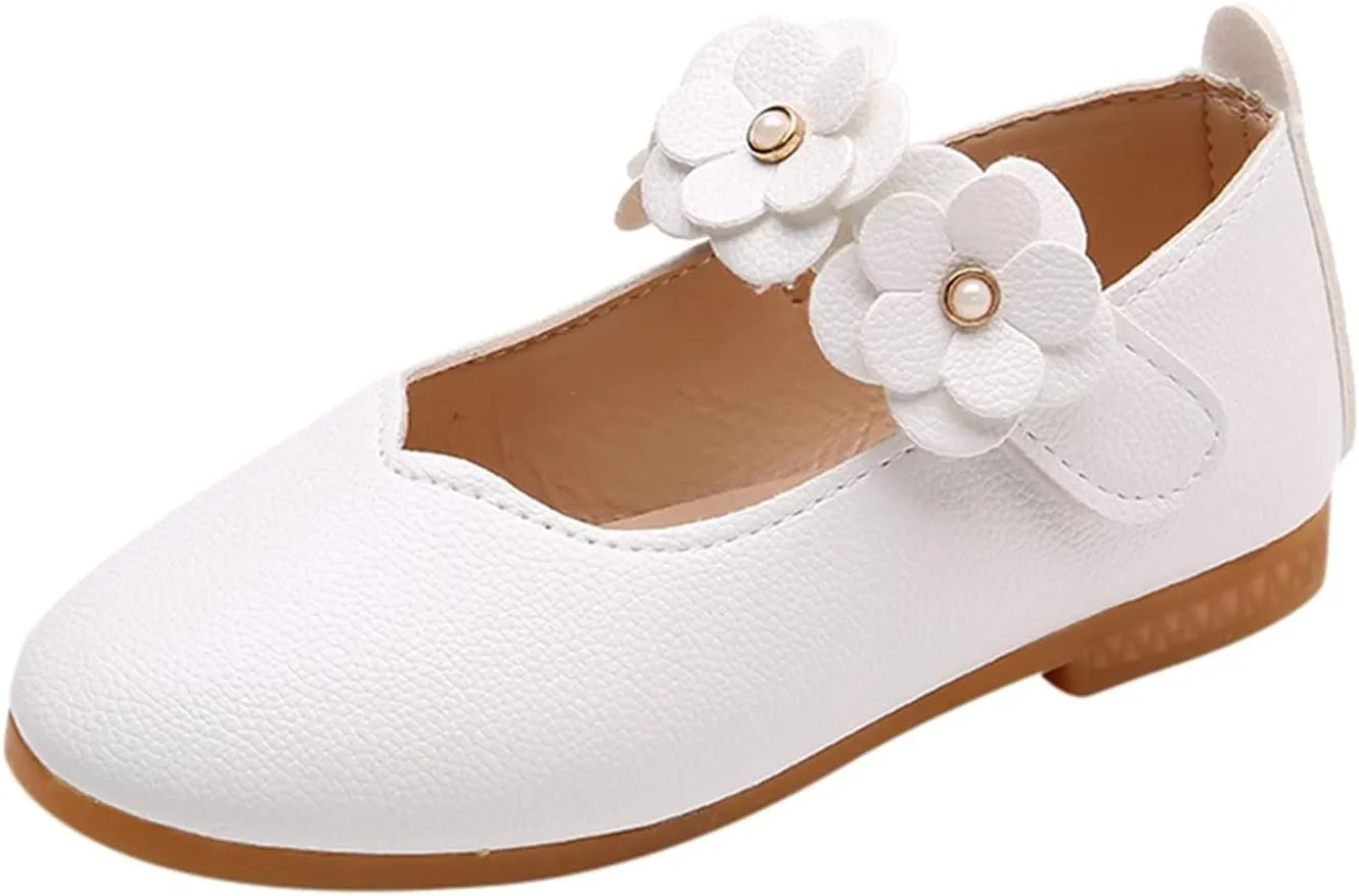 Baby-Girls and Toddler Closed Toe Mary Jane Flat Little/Big Kids Casual Flower Ballet Flat niform tyle