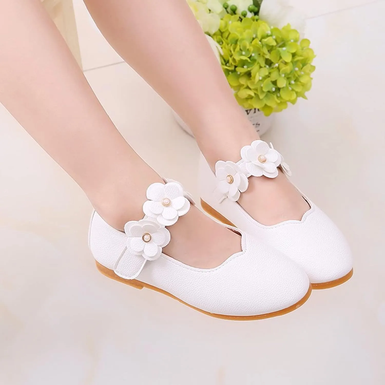 Baby-Girls and Toddler Closed Toe Mary Jane Flat Little/Big Kids Casual Flower Ballet Flat niform tyle