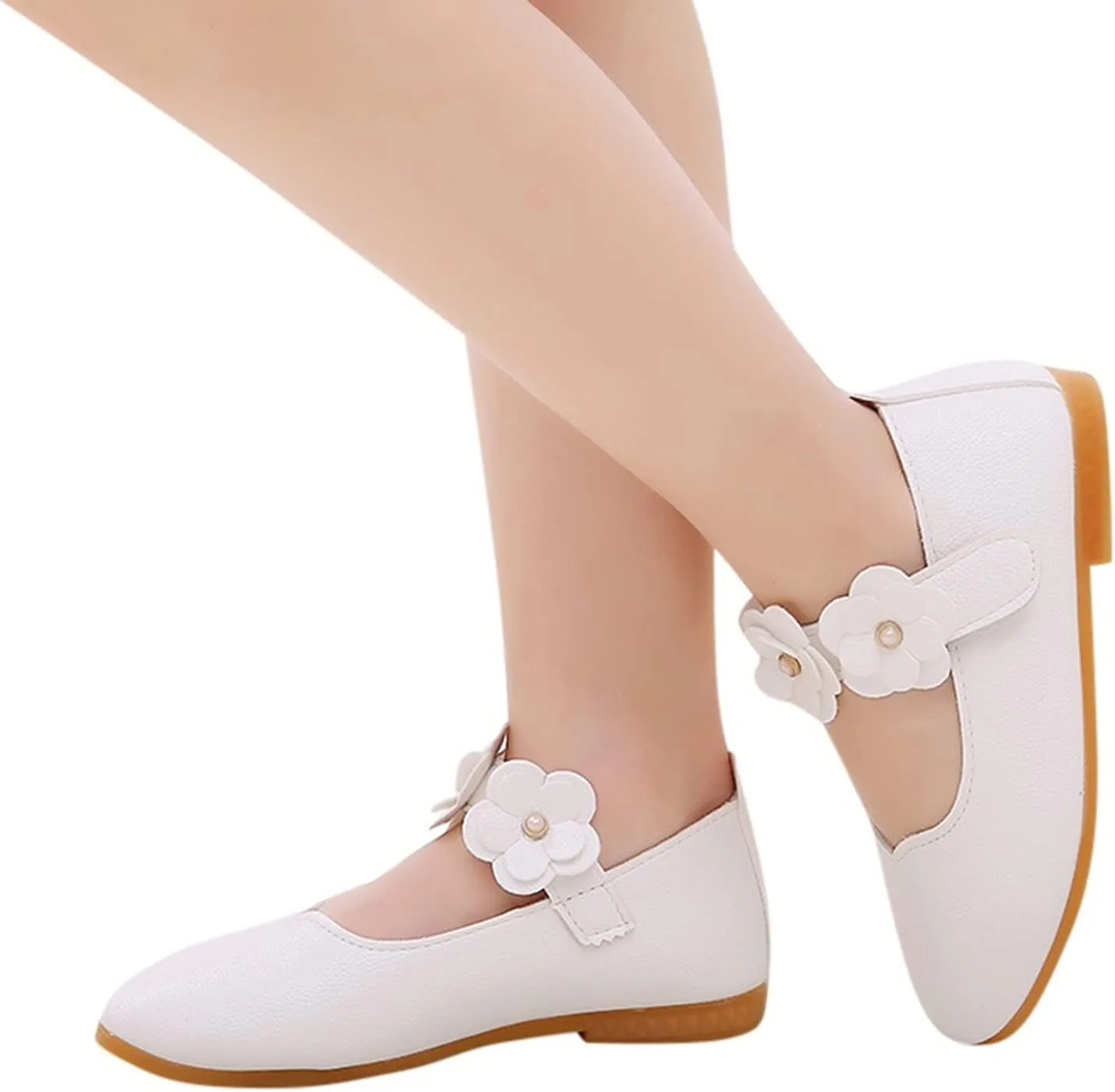 Baby-Girls and Toddler Closed Toe Mary Jane Flat Little/Big Kids Casual Flower Ballet Flat niform tyle