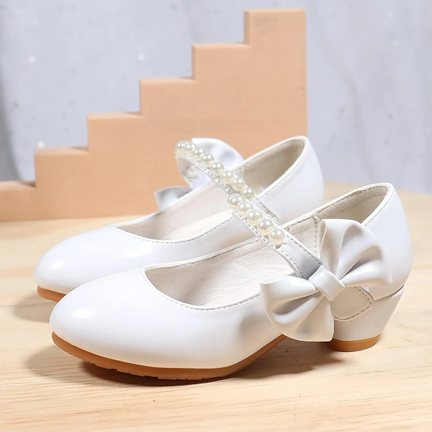 Baby Girls Shoes Children Shoes Children Leather Shoes White Bow Knot Spring Autumn Gir High Leather Soft Closed Toe