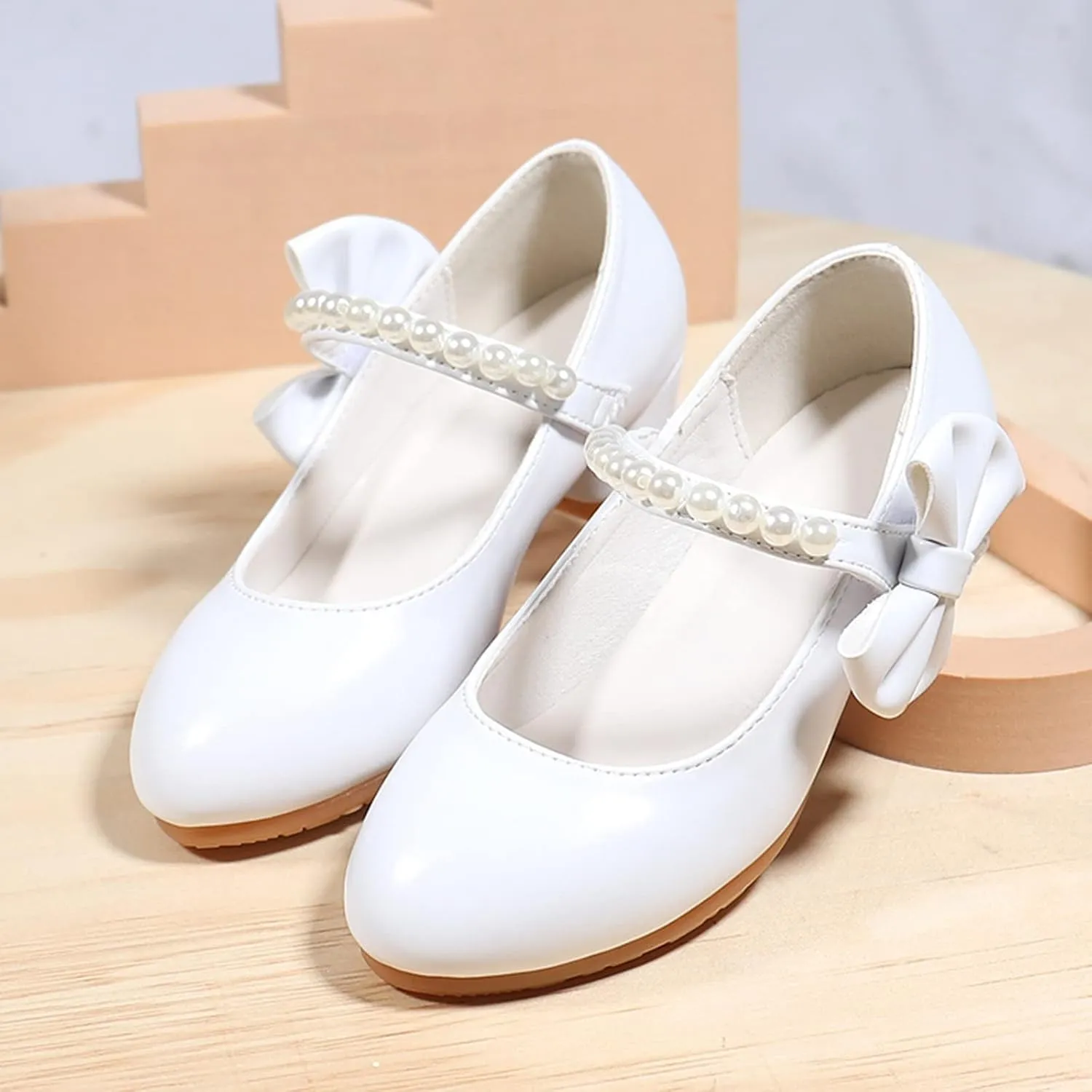 Baby Girls Shoes Children Shoes Children Leather Shoes White Bow Knot Spring Autumn Gir High Leather Soft Closed Toe