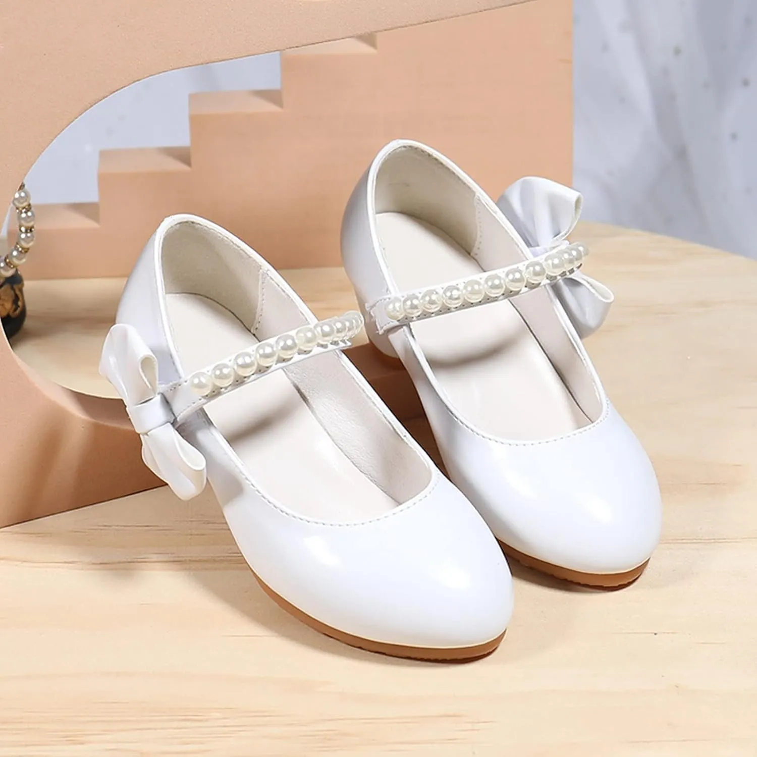Baby Girls Shoes Children Shoes Children Leather Shoes White Bow Knot Spring Autumn Gir High Leather Soft Closed Toe