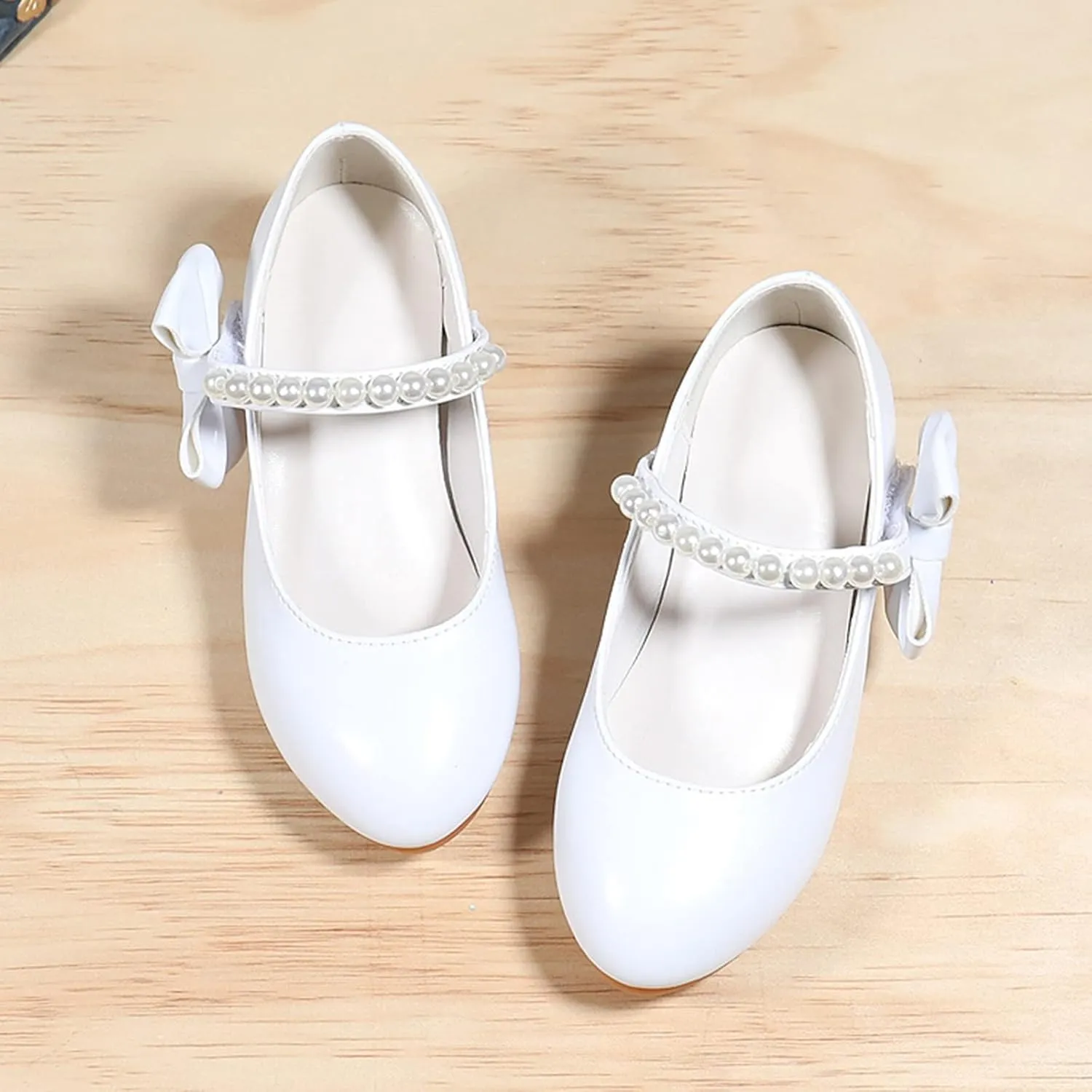 Baby Girls Shoes Children Shoes Children Leather Shoes White Bow Knot Spring Autumn Gir High Leather Soft Closed Toe