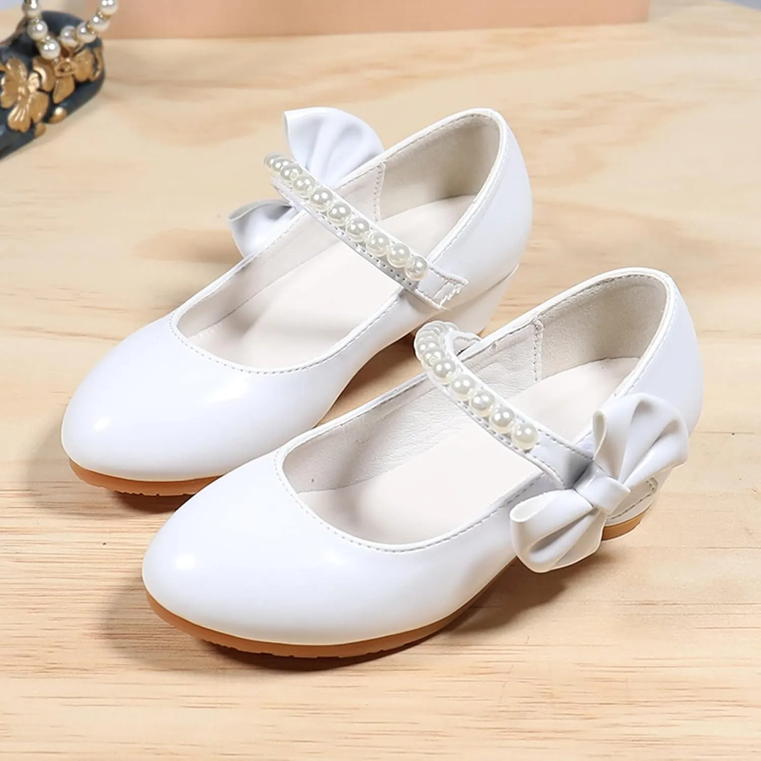 Baby Girls Shoes Children Shoes Children Leather Shoes White Bow Knot Spring Autumn Gir High Leather Soft Closed Toe
