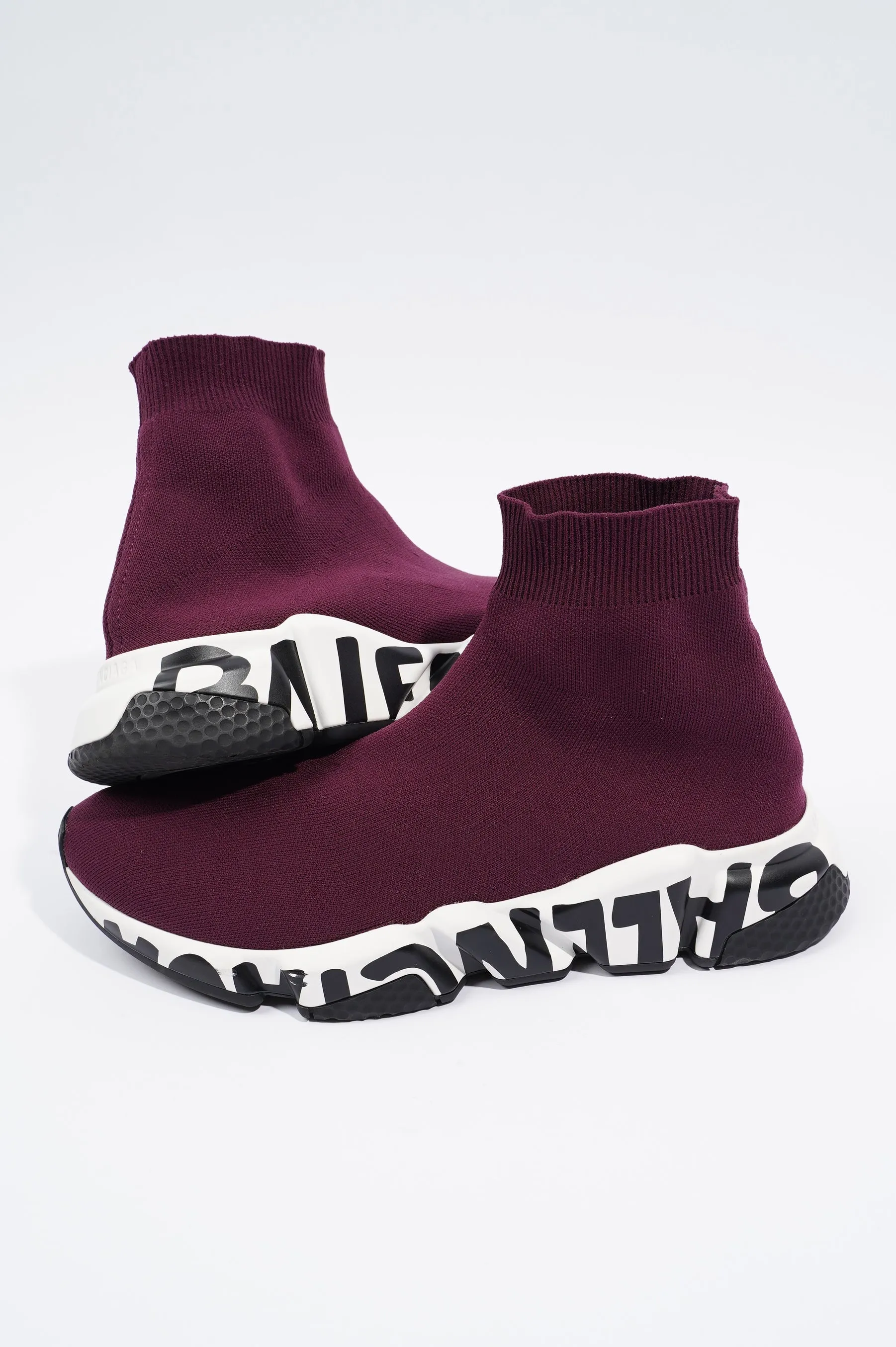 Balenciaga Mens Speed Plum / White / Black / Graffiti EU 39 / UK 5