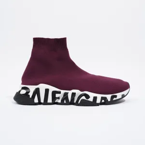 Balenciaga Mens Speed Plum / White / Black / Graffiti EU 39 / UK 5