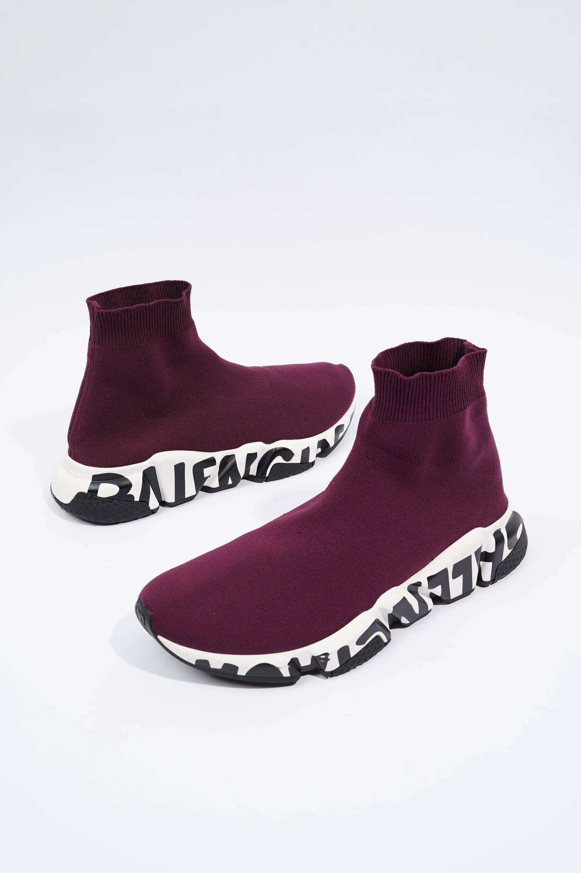 Balenciaga Mens Speed Plum / White / Black / Graffiti EU 39 / UK 5