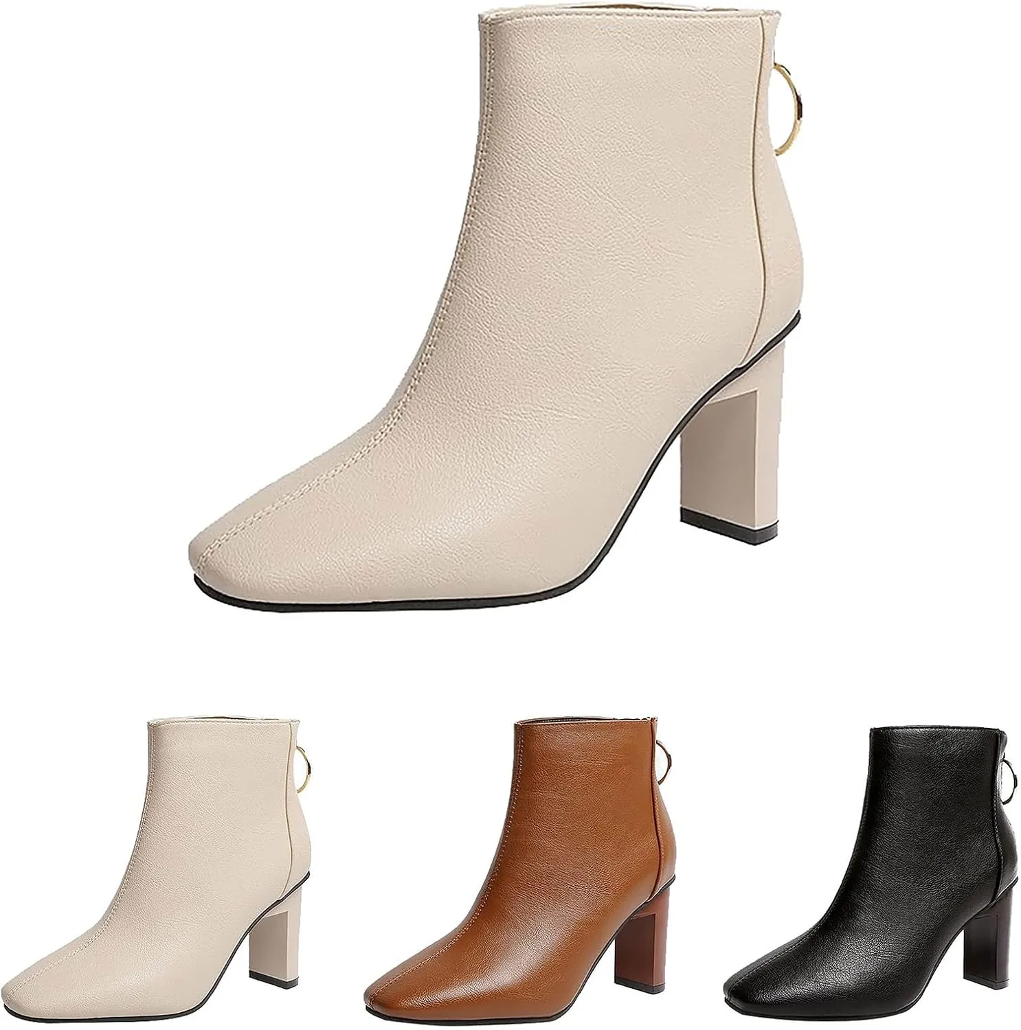Black Ankle Boots for Women Ladies Boots Wide Calf Cowboy Boots Botas Para Mujeres Ankle Boots for Women Low Heel Dressy Dressy Ankle Booties for Women Evening