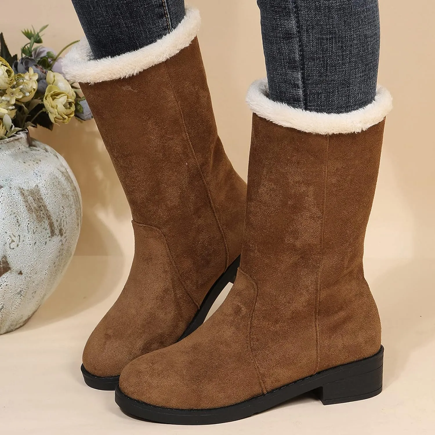 Black Snow Boots for Women Waterproof Women's Composite Toe Waterproof Work Boots Woman Winter Boots Wide Outdoor Boots Women 9.5 Womens Winter Ankle Boot