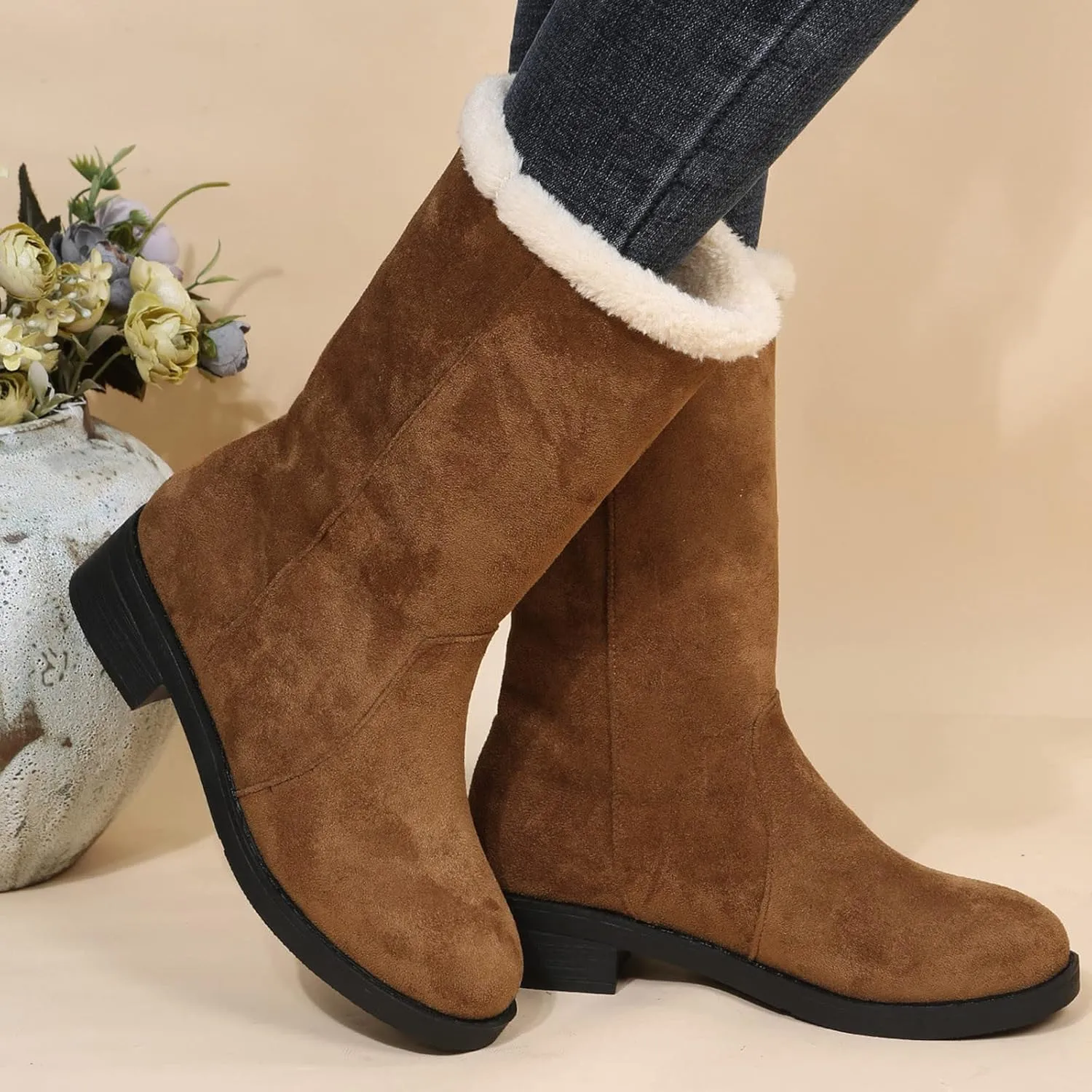 Black Snow Boots for Women Waterproof Women's Composite Toe Waterproof Work Boots Woman Winter Boots Wide Outdoor Boots Women 9.5 Womens Winter Ankle Boot