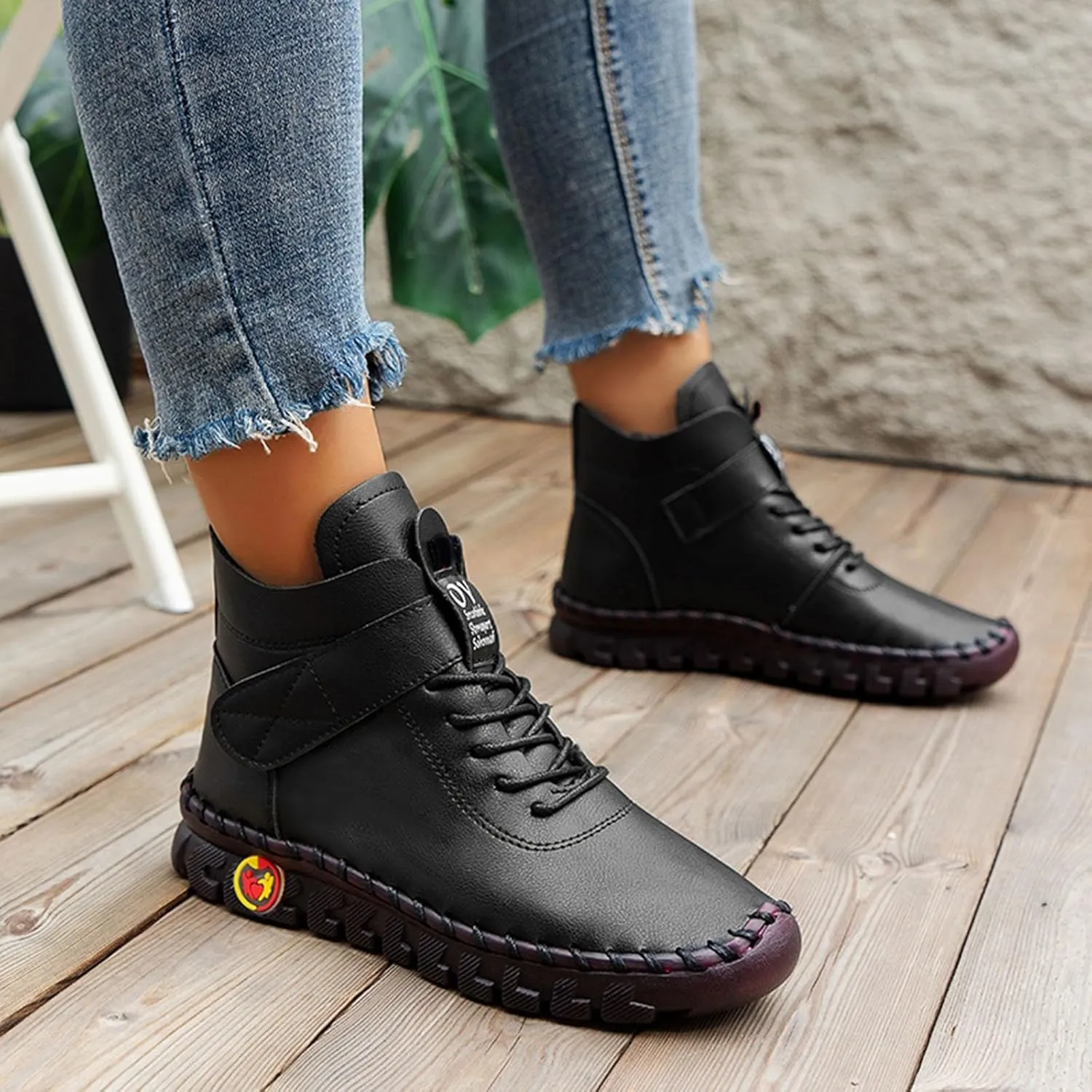 Booties for Women Arch Support Womens Low Heel Fashion Lace Up Zipper Boots Fall Winter Outdoor Short Bootie