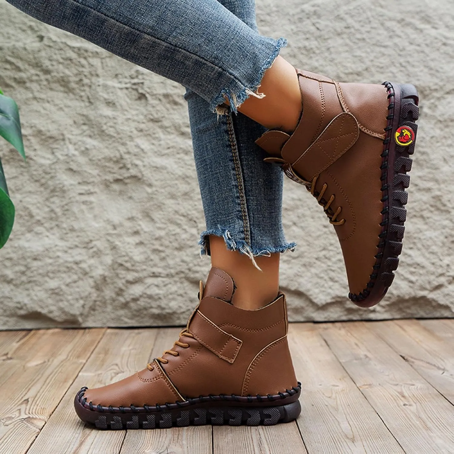 Booties for Women Arch Support Womens Low Heel Fashion Lace Up Zipper Boots Fall Winter Outdoor Short Bootie