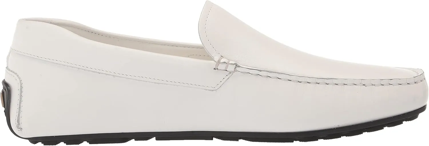 BOSS Men's Smooth Leather Moccasins with Rubber Outer Sole Loafer