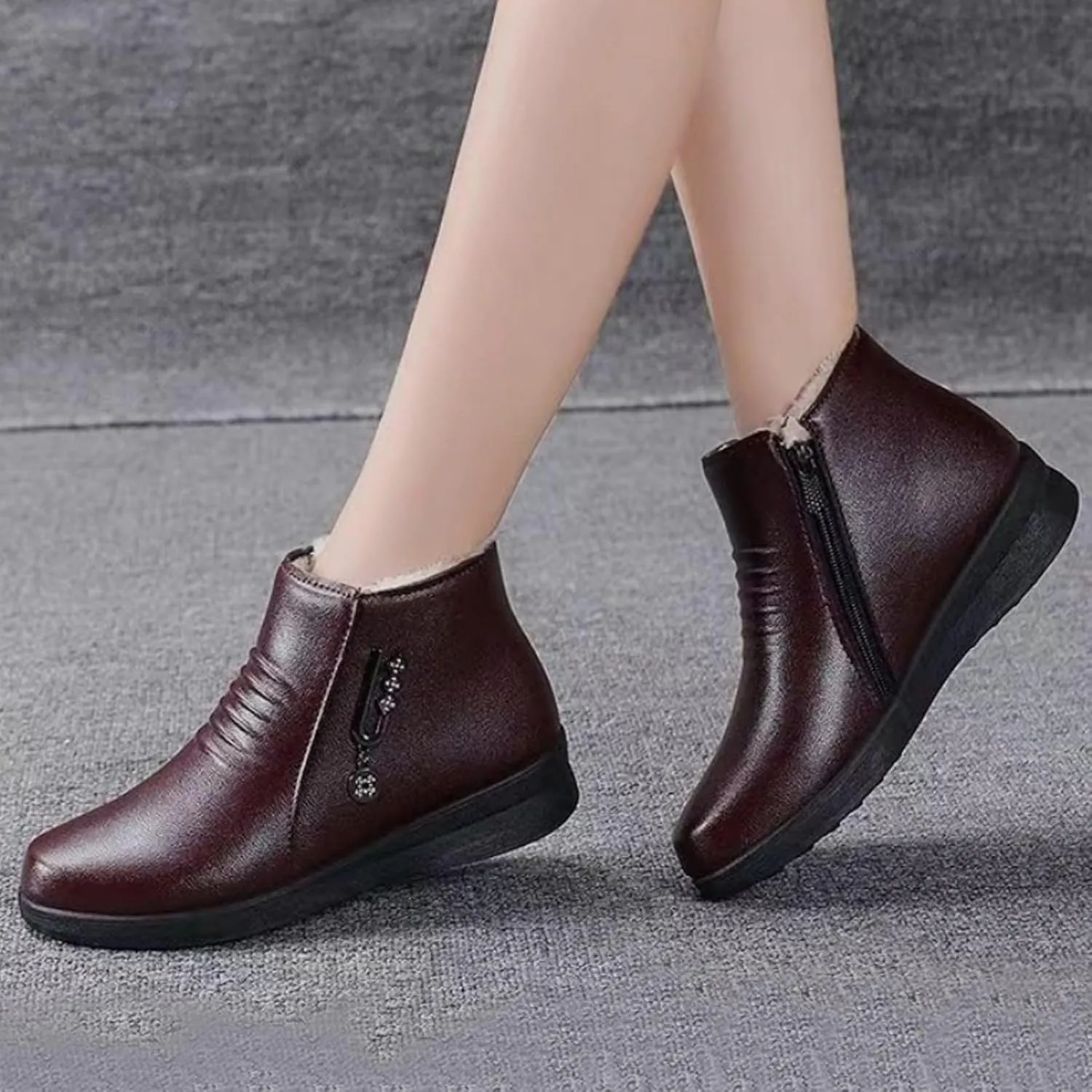 Botines De Mujer Casual Boots for Women Denim Boots Low Heel Dress Boots for Women Ankle Boots for Women with Heel Leather Women's Wide Width Flat Booties