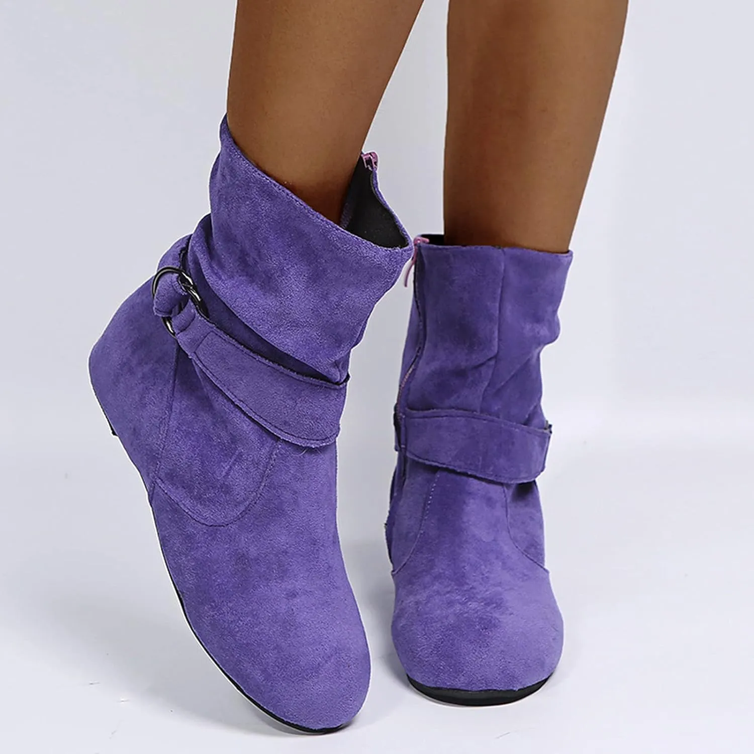 Botines De Mujer Flat Boots Women's Black Ankle Boots Wide Width Dress Boots for Women Black Ankle Boots for Women with Arch Support White Ankle Boots for Women Low Heel