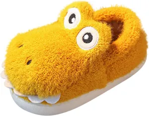 Boys Girls Dinosaur Slippers Kids Cute House Shoes for Toddler Plush Warm Non-Slip Indoor bedroom Winter Shoes