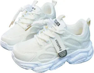 Boys Girls Sneakers Breathable Mesh Sport Shoes Lace Up Running Shoes Non Slip Tennis Shoes Soft Sole Walking Shoes