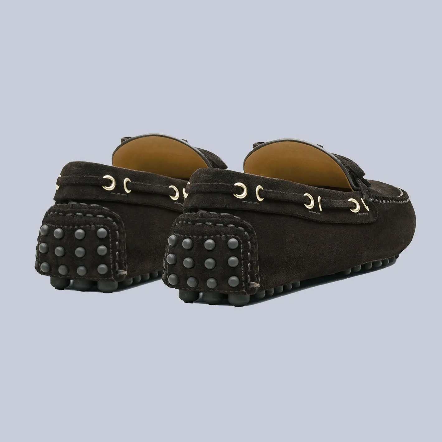 Brown Suede Driving Loafers