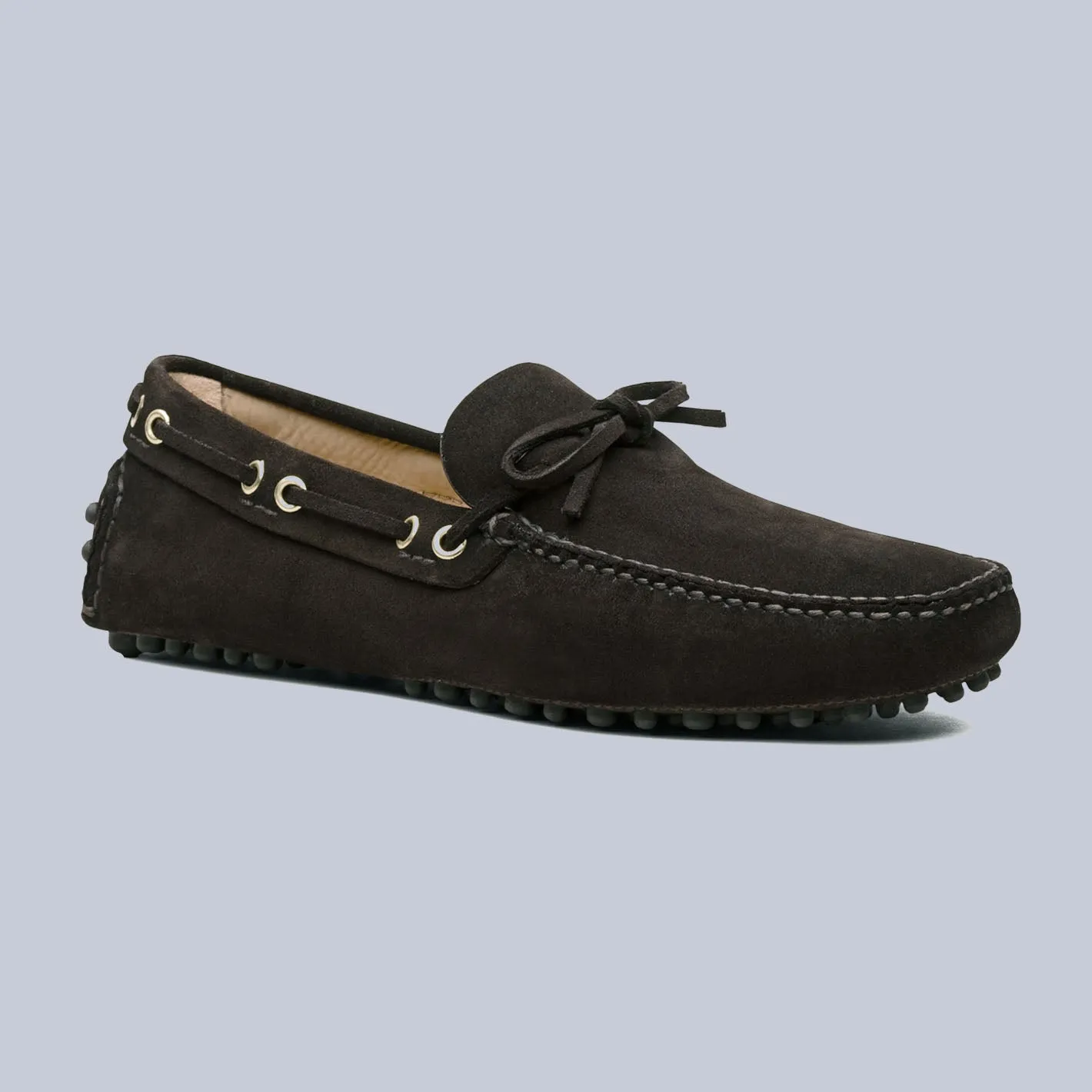 Brown Suede Driving Loafers