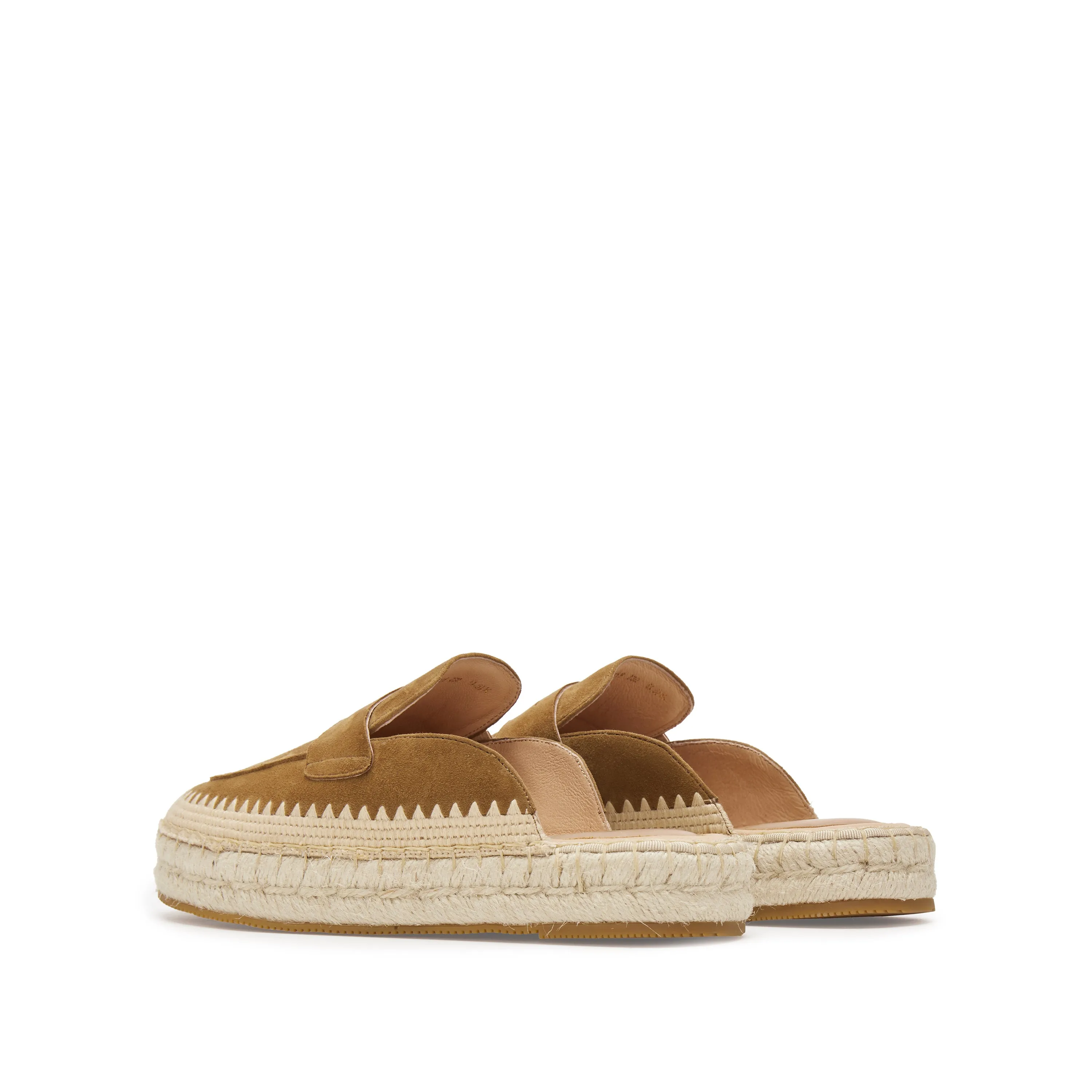 Brown Suede Slip On Espadrilles