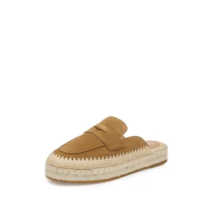 Brown Suede Slip On Espadrilles