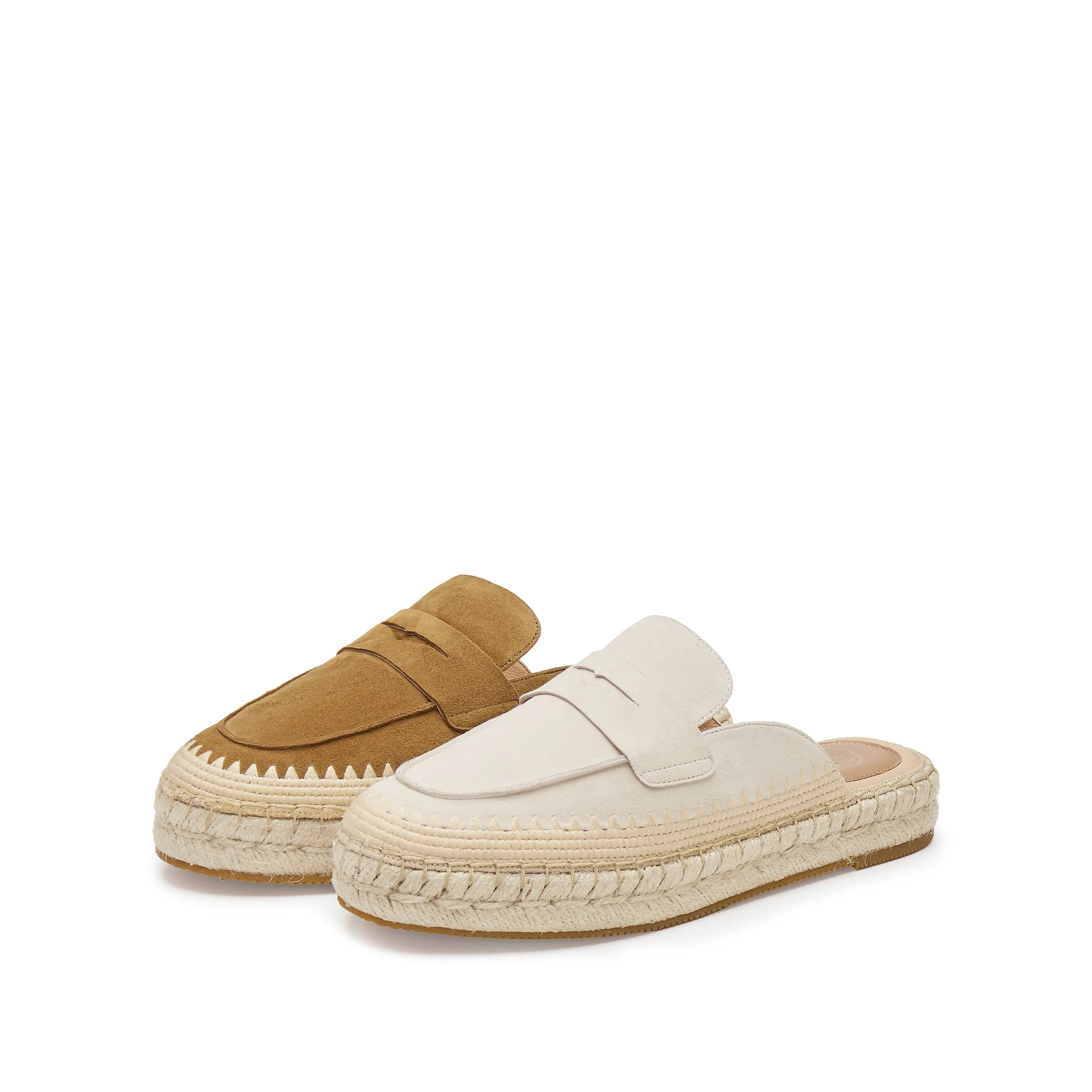 Brown Suede Slip On Espadrilles