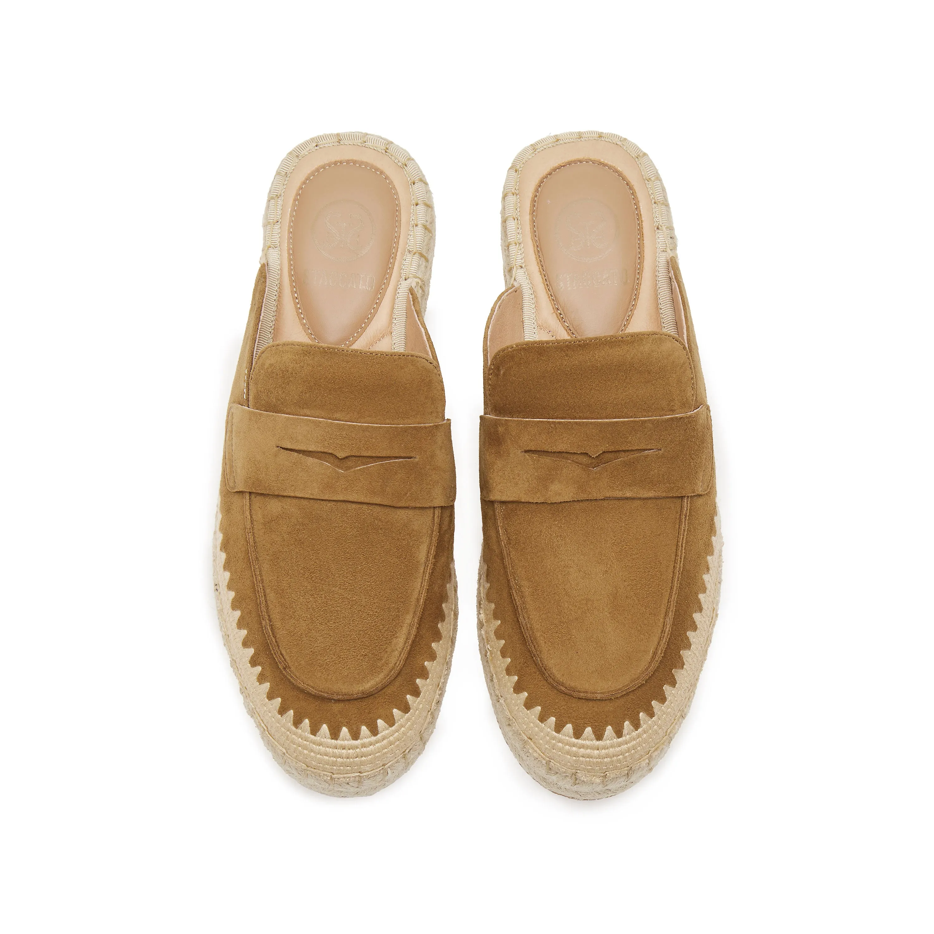 Brown Suede Slip On Espadrilles