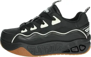 Buffalo Hero Skate - Black/White Faux Leather Width Normal
