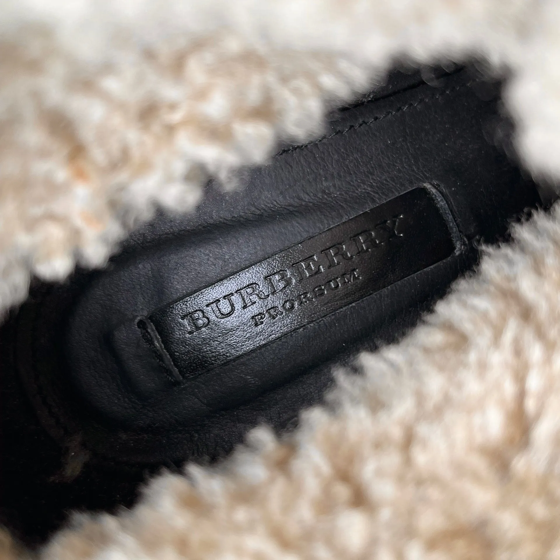 Burberry Prorsum Shearling Lined Black Leather Platform Ankle Boots