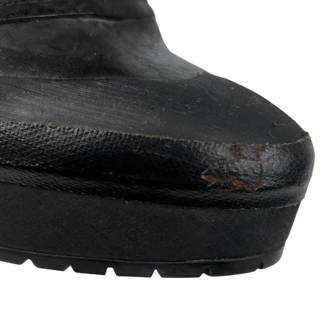 Burberry Prorsum Shearling Lined Black Leather Platform Ankle Boots