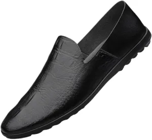 Business Cowhide Men's Shoes Summer Breathable Genuine Leather Moccasins Korean Soft Leather Loafers