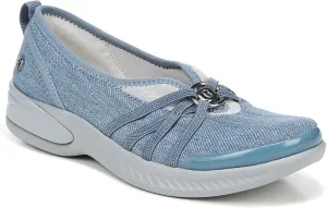 Bzees Women's Niche Slip-On Comfort Ballet Flat ,Washed Denim Fabric,6.5