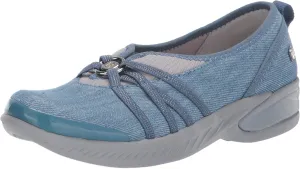 Bzees Women's Niche Slip-On Comfort Ballet Flat ,Washed Denim Fabric,7